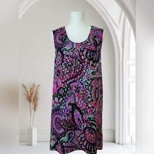 Tibi NY Sleeveless Multicolor Paisley Silk Shift Dress